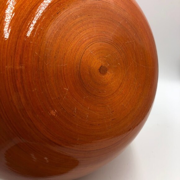 Vintage MCM Salad Bowl Set Orange Swirl Dinnerware 5 Pieces Collectible - Picture 9 of 11